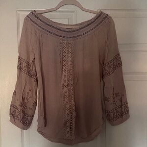 Knox Rose Mauve Embroidered Blouse